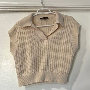 Cropped Knit Sweater Vest